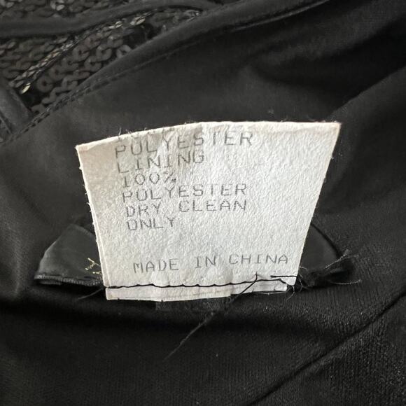 Tadashi Shoji Black Sequin Crisscross V-Neck Bodycon Cocktail Dress – Size 8 - Picture 7 of 7